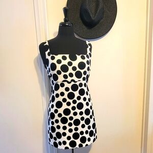 Zara Studio Black & White Polka Dot Mini Dress